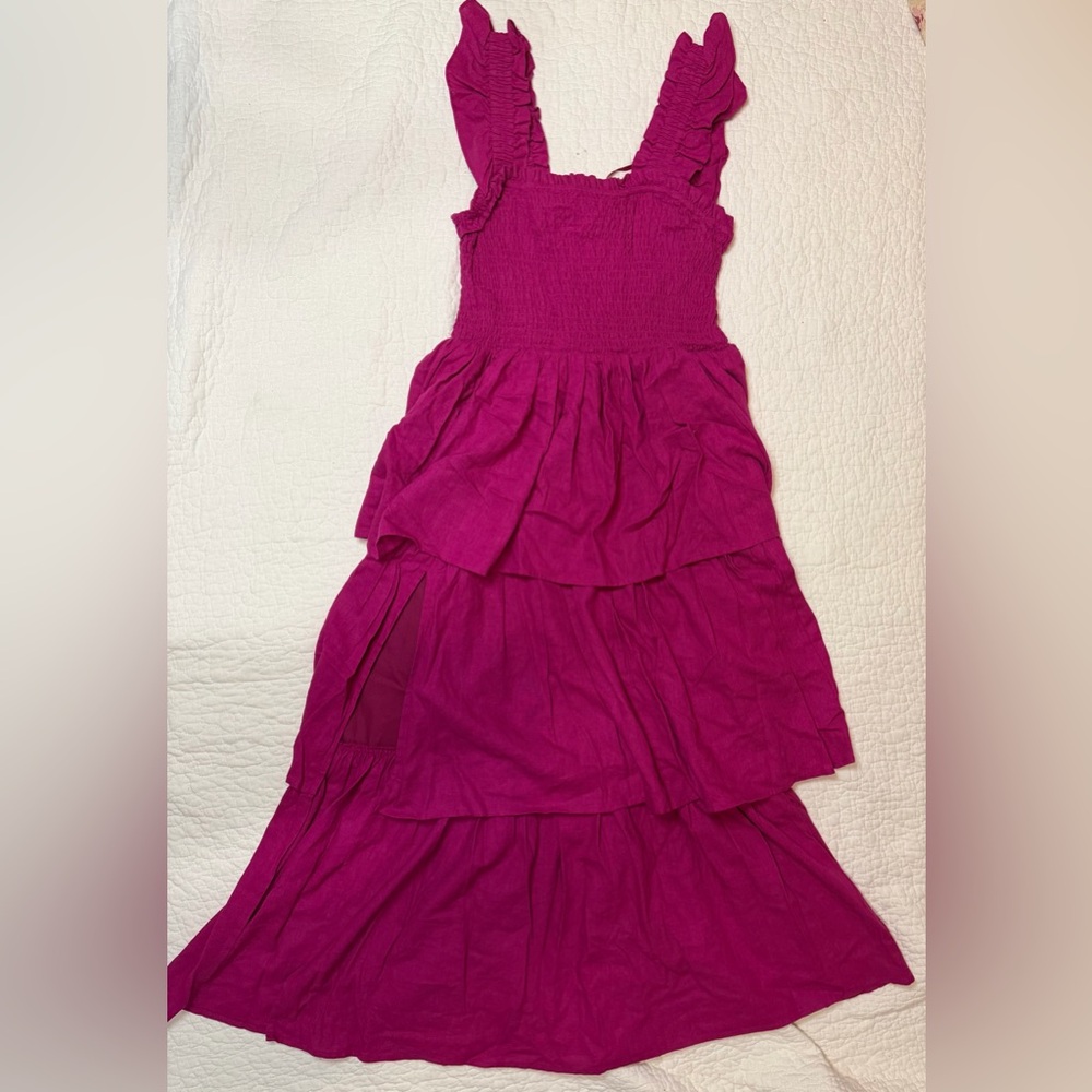 Avec Les Filles Vibrant Pink High Low Dress